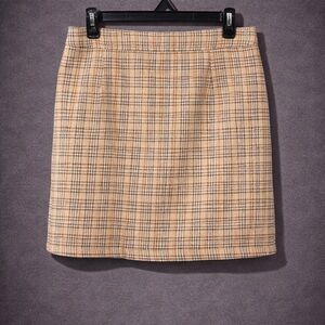 Paper Crane Beige Plaid Pencil Skirt